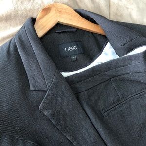 High-Quality Next Brand Pantsuit from England.  Beautiful Dark Textured Grey.